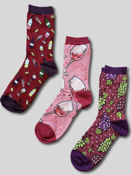 Women’s Wine Socks – 3-Pair Set